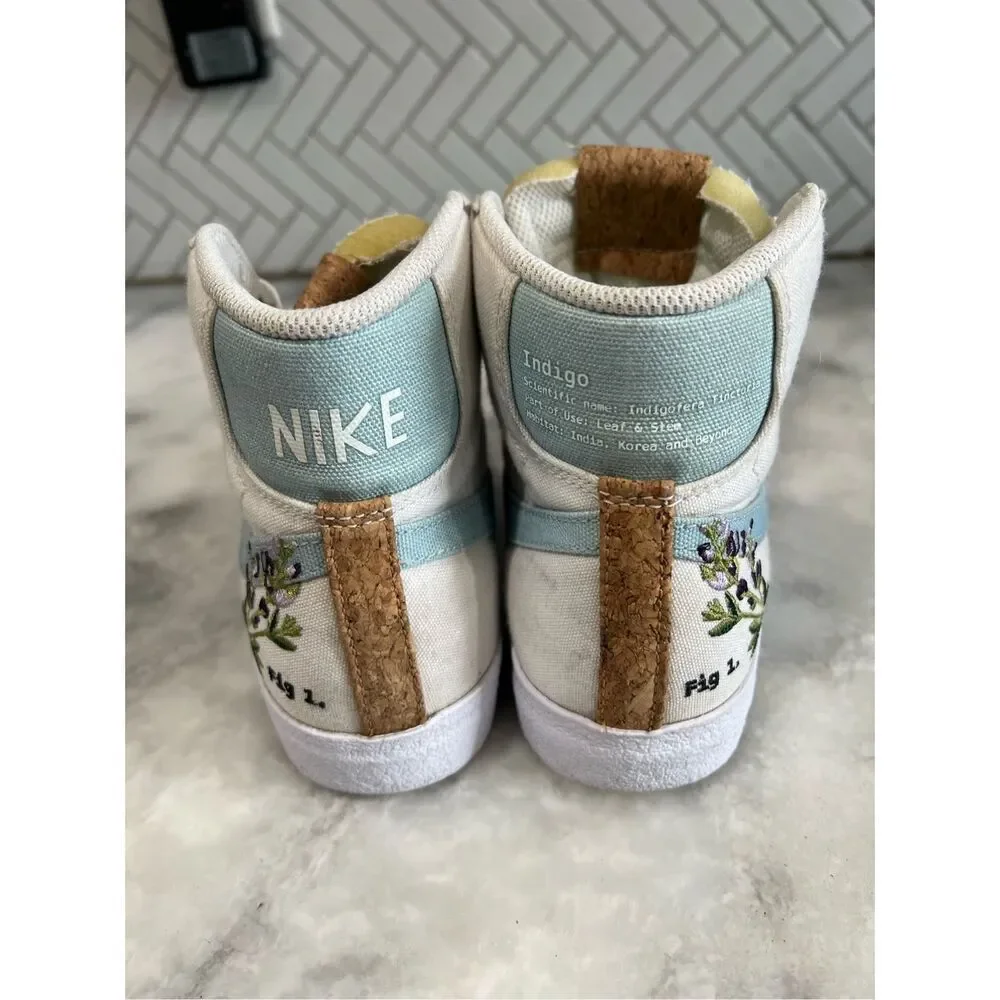 Womens Nike Blazer Mid 77 Indigo Canvas Athletic Shoes High Top Shoes Size 8